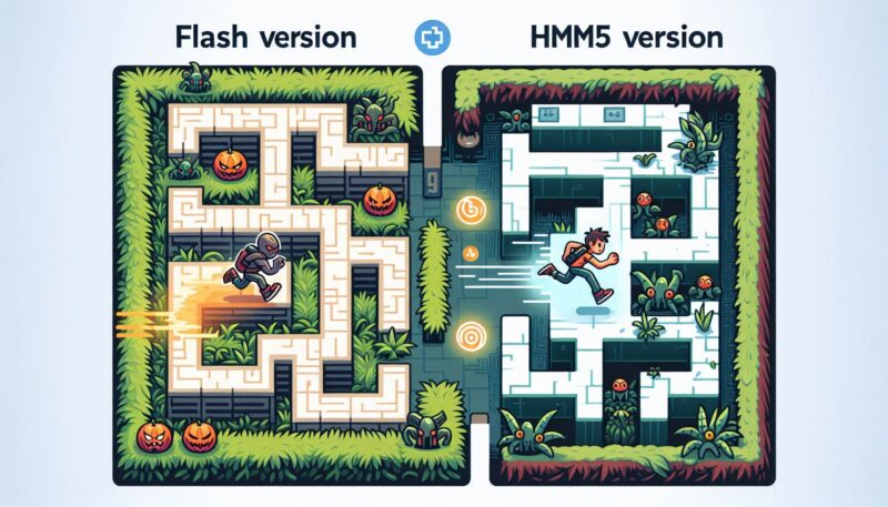 8. Maze Runner (Flash Version) vs. Maze Runner (HTML5 Version)